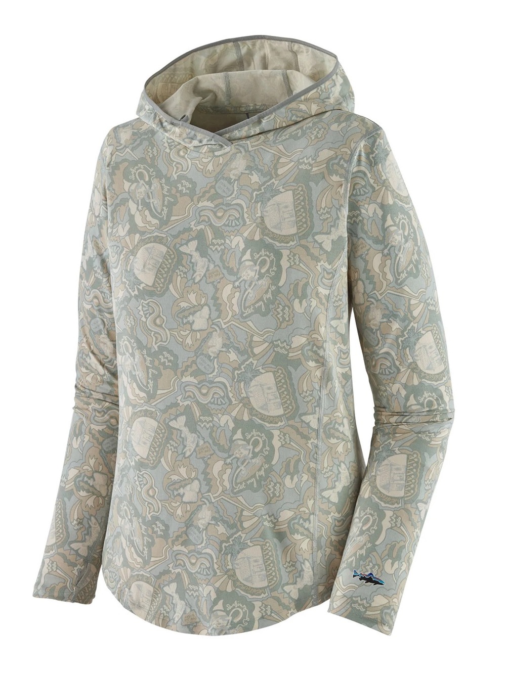 PATAGONIA • Women's Tropic Comfort Natural Hoody Armadillo & friends print XS